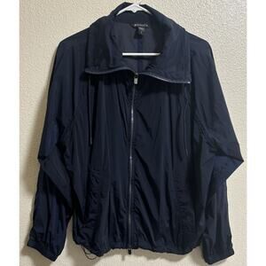 ATHLETA Women’s Sz S Navy Jacket Windbreaker Double Zipper Gorpecore Hiking Camp